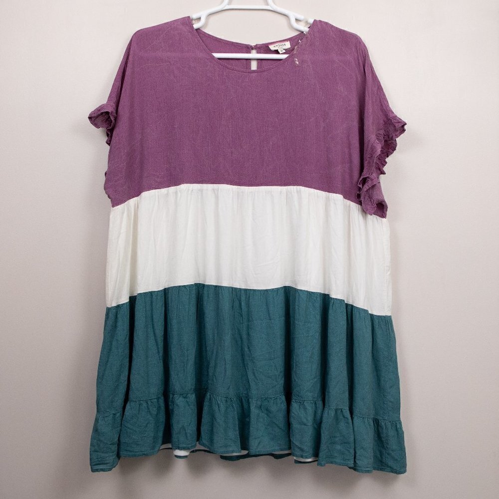 Andree By Unit Color Block Shift Dress-2x - image 1